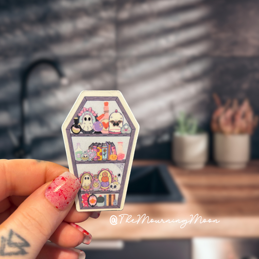 Coffin bookshelf magnet