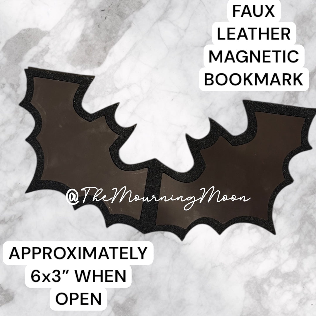 Rainbow faux leather bat bookmark