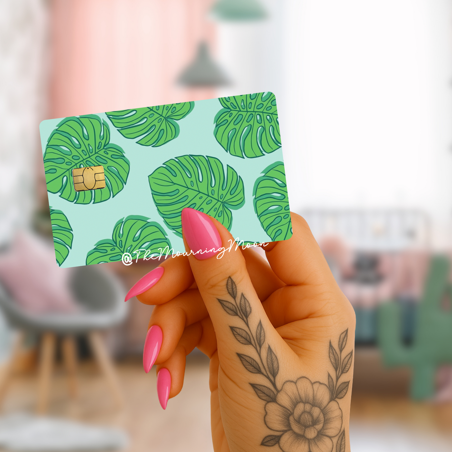 monstera leaf credit card skin