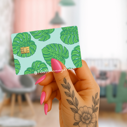 monstera leaf credit card skin