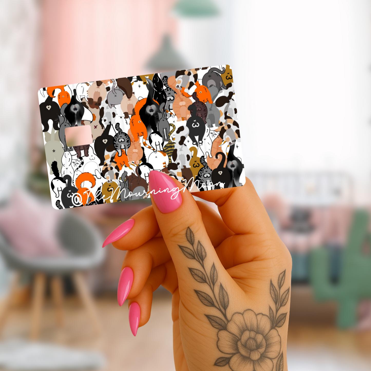 Cat butts credit card skin