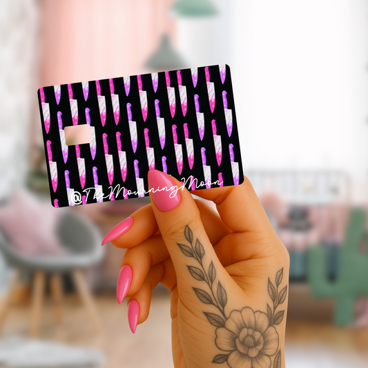 Pastel knife credit card skin
