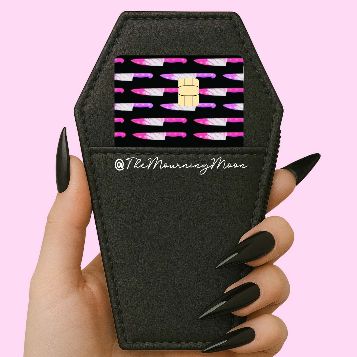 Pastel knife credit card skin