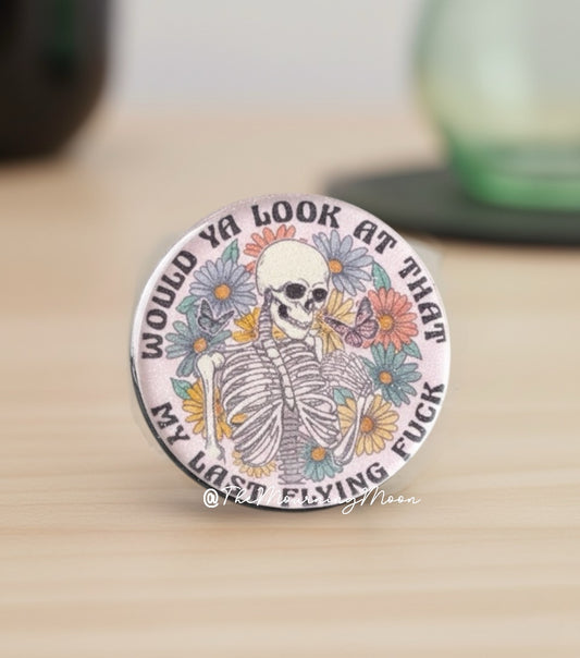 There it goes, my last flying fuck skeleton glass dome phone grip