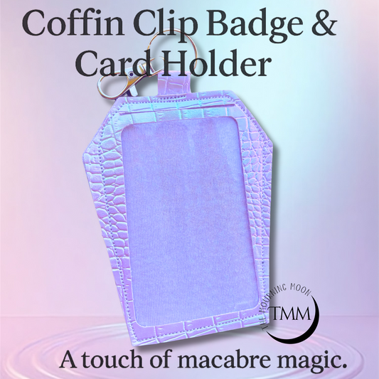 Pastel Coffin Clip Badge & Card Holder Keychain