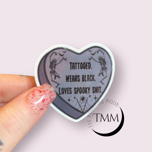 Loves spooky shit heart shaped phone grip