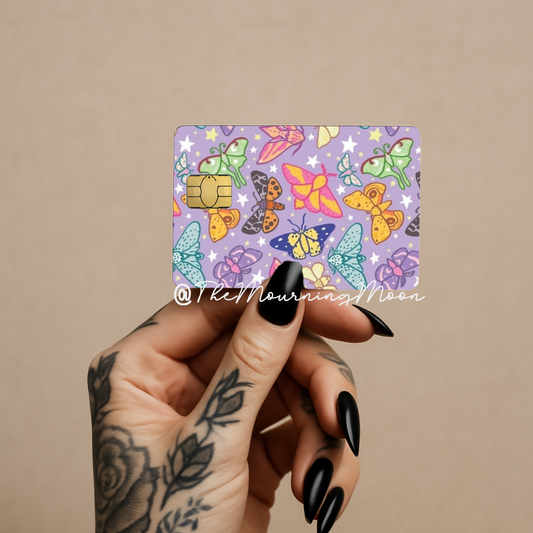 Pastel moth credit card skin