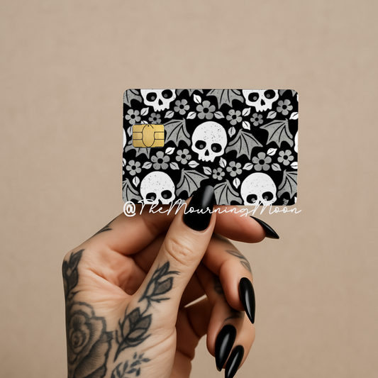 Winged skulls credit card skin