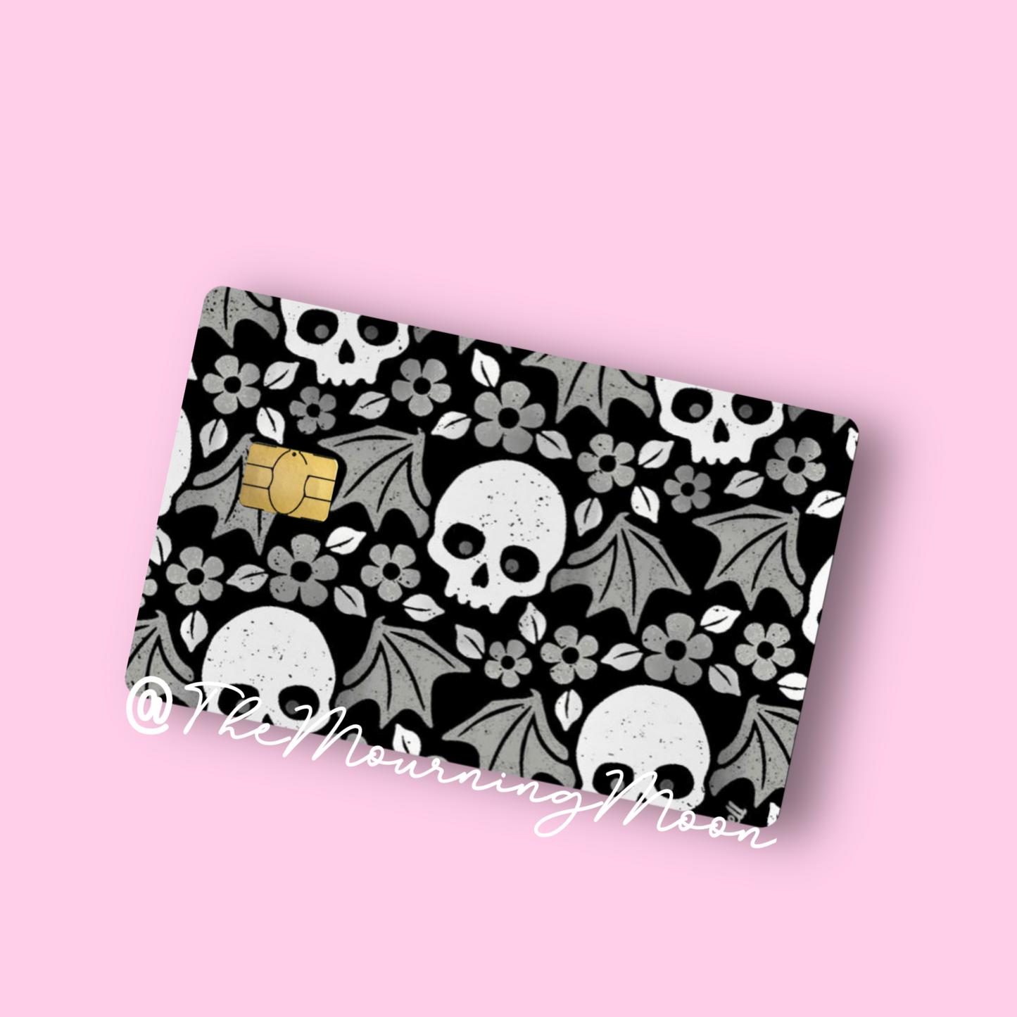 Winged skulls credit card skin