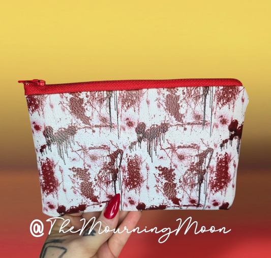 Blood splattered zipper pouch