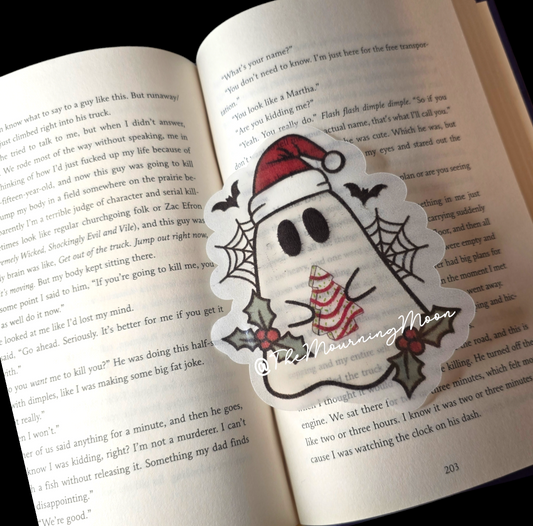 Christmas tree cake ghost bookmark