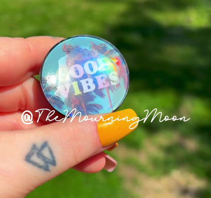 Good vibes glass dome phone grip