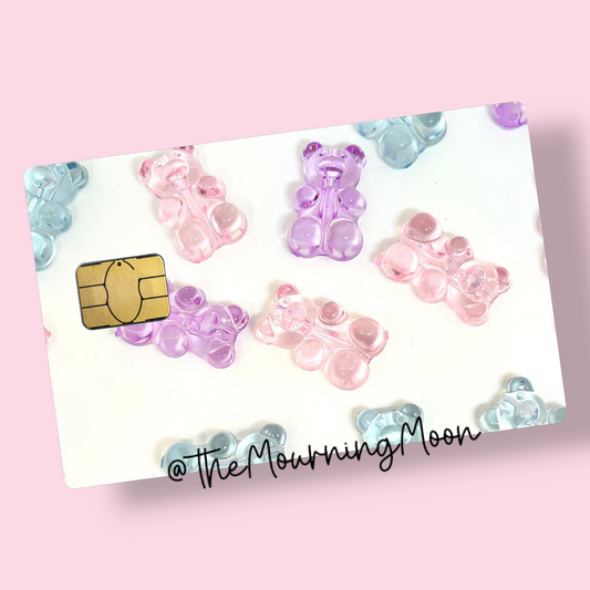 Pastel gummy bear credit card skin